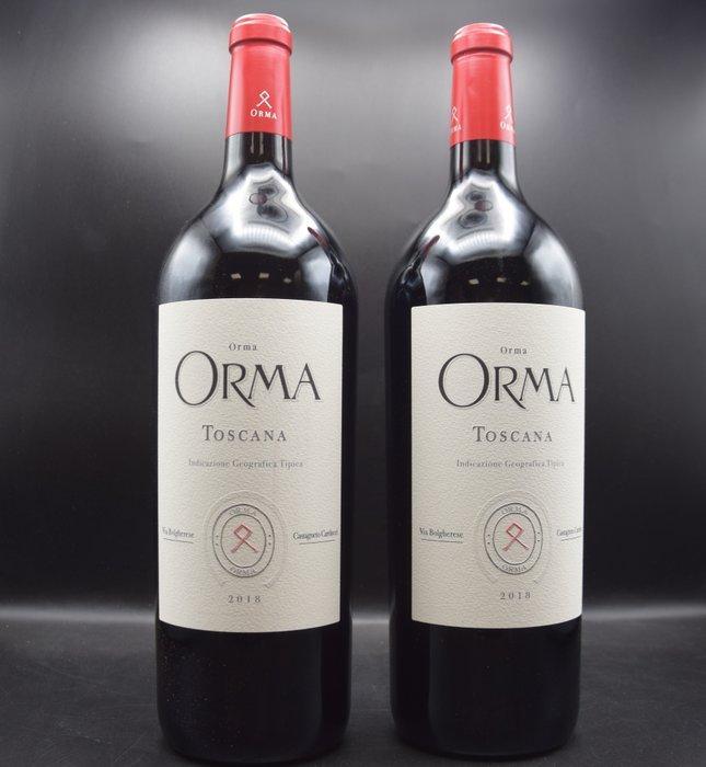 2018 Orma - Toscane IGT - 2 Magnums (1.5L), Verzamelen, Wijnen