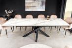 Uitschuifbare eettafel MARVELOUS 180-220-260cm wit marmer, Ophalen of Verzenden, Nieuw