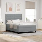 vidaXL Boxspringbed met matras stof lichtgrijs 160x200 cm, Huis en Inrichting, Slaapkamer | Bedden, Verzenden, 200 cm, Stof, 160 cm