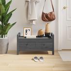 vidaXL Halbankje 80x40x43 cm massief grenenhout grijs, Huis en Inrichting, Banken | Voetenbanken en Poefen, Verzenden, Nieuw