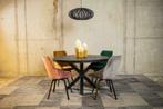Eettafel Zwart met 5 Beau stoelen | 130 cm
