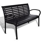 vidaXL Tuinbank 125 cm staal en HKC zwart, Tuin en Terras, Tuinbanken, Verzenden, Nieuw
