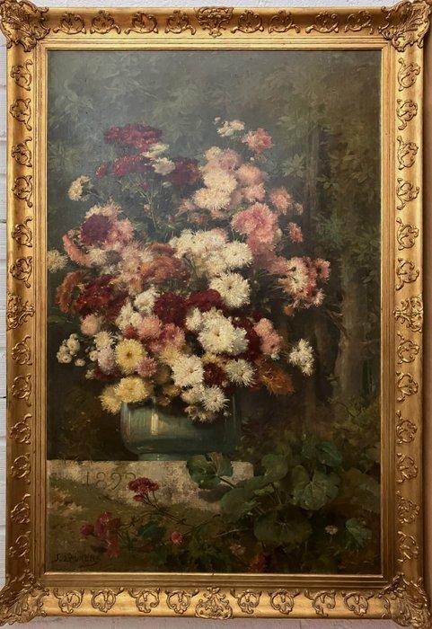 Jules Joseph Augustin Laurens (1825-1901) - Chrysanthemen in, Antiek en Kunst, Kunst | Schilderijen | Klassiek