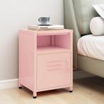 vidaXL Nachtkastje 35x35x51 cm staal roze, Huis en Inrichting, Minder dan 45 cm, Nieuw, Minder dan 55 cm, Verzenden