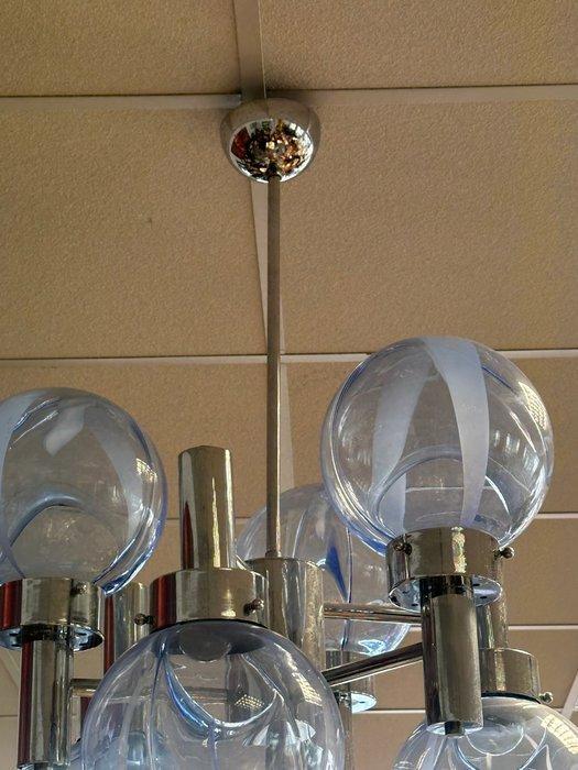 Kroonluchter - Membrana - Glas, Staal - 6 luci, Antiek en Kunst, Antiek | Lampen