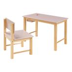 Kindertafel met kinderstoel Skjåk naturel en roze [en.casa], Verzenden, Nieuw