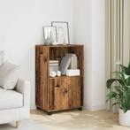 vidaXL Rolkast 55x40x91 cm bewerkt hout oud houtkleurig, Huis en Inrichting, Verzenden, Nieuw, 50 tot 100 cm, Minder dan 100 cm