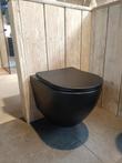 Toilet zwart incl. zitting softclose quick release rimfree