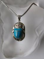 Zilver - Ketting met hanger - Scarab in Art Deco-stijl