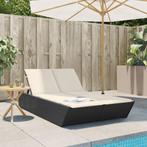 vidaXL Ligbed 2-persoons met kussens poly rattan zwart, Tuin en Terras, Verzenden, Nieuw