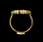 Oude Egypte, late periode Verguld Ring - Veelkleurige