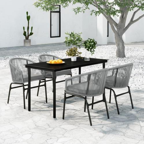 vidaXL 5-delige Tuinset grijs, Tuin en Terras, Tuinsets en Loungesets, Tuinset, Nieuw, 4 zitplaatsen, Kunststof, Verzenden