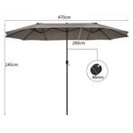 2dekans | Coast Dubbele Parasol 470x280x245cm (LxBxH) -, Tuin en Terras, Ophalen of Verzenden, Zo goed als nieuw