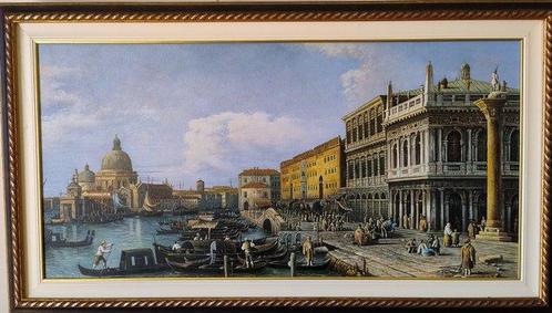 Italiaanse school (XX) - Il molo di Venezia, da Canaletto -, Antiek en Kunst, Kunst | Schilderijen | Klassiek