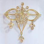 Broche - 18 karaat Geel goud, Roségoud - Diamant - Vintage