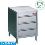 Ladenkast RVS | 3 laden | 60 x 70 x 88/90 cm HorecaTraders, Zakelijke goederen, Horeca | Meubilair en Inrichting, Verzenden, Nieuw in verpakking