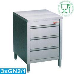 Ladenkast RVS | 3 laden | 60 x 70 x 88/90 cm HorecaTraders, Zakelijke goederen, Horeca | Meubilair en Inrichting, Verzenden