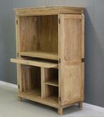 Kleine computerkast 100cm breed van teakhout / Indoteak, Teakhout, Nieuw, Ophalen of Verzenden, 40 tot 80 cm