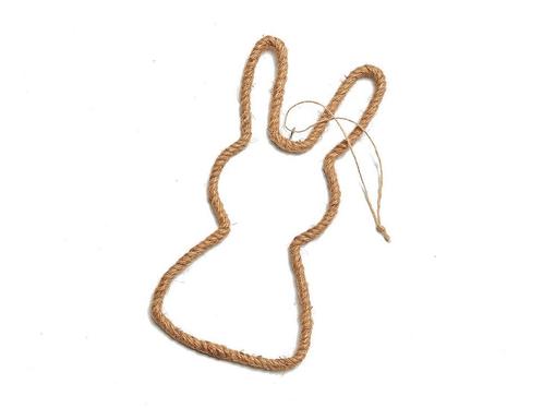 Actie haas frame omwikkeld met touw rope rabbit hanger 30cm, Huis en Inrichting, Woonaccessoires | Kunstplanten en Kunstbloemen