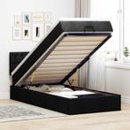 vidaXL Bed met matras 100x200 cm stof zwart, Huis en Inrichting, Slaapkamer | Bedden, 100 cm, Eenpersoons, Verzenden, Zwart