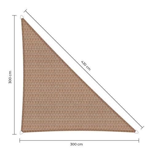 90 graden schaduwdoek - Zand - Waterdoorlatend - 3,0 x 3,0 x, Tuin en Terras, Schaduwdoeken, Ophalen of Verzenden