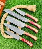 Gold Deer - 5 Piece professional knives set - Hammered Steel