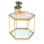 *WOONWINKEL* Kare Design Comb Gold Zeshoekige Bijzettafel Go, Verzenden, Nieuw