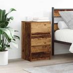 vidaXL Nachtkastje met 3 lades 39x35x65 cm oud hout, Verzenden, Nieuw, Hout