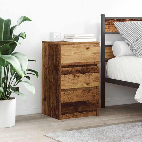 vidaXL Nachtkastje met 3 lades 39x35x65 cm oud hout, Huis en Inrichting, Slaapkamer | Nachtkastjes, Nieuw, Hout, Verzenden