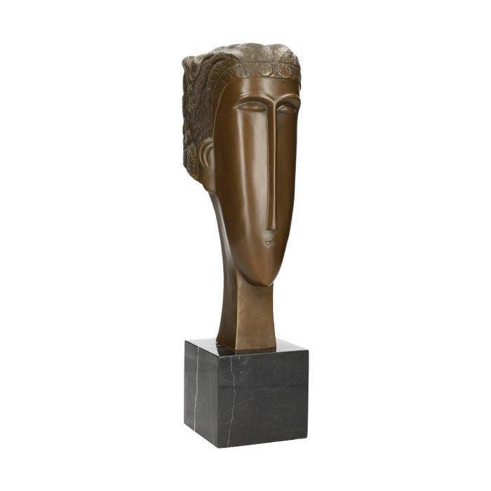 sculptuur, Modernist head - 44 cm - Brons, Marmer, Antiek en Kunst, Curiosa en Brocante