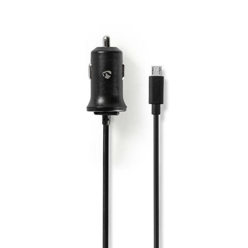 Nedis USB Micro B autolader met vaste kabel - 2,4A, Telecommunicatie, Mobiele telefoons | Telefoon-opladers, Ophalen of Verzenden
