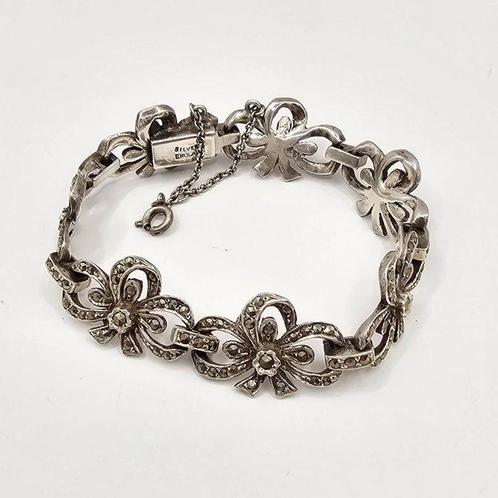 Zilver, 925 Sterling Zilver & Markasiet - Armband - Art Deco, Antiek en Kunst, Kunst | Designobjecten