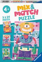 Mix & Match - Schattige Robots Puzzel (3 x 24 stukjes) |, Kinderen en Baby's, Speelgoed | Kinderpuzzels, Nieuw, Verzenden