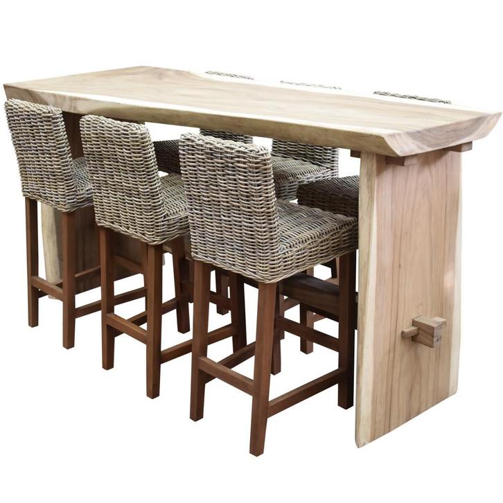 Rita boomstam barset 220x70xH110 cm 7 delig, Tuin en Terras, Tuinsets en Loungesets, Nieuw, Hardhout, Ophalen of Verzenden