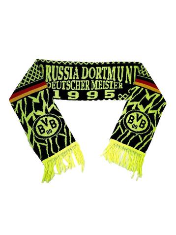 Vintage Dortmund Neon Yellow Football Scarf