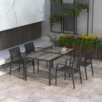 TRUUSK 5-delig Tuinmeubelset Met 1 Eettafel En 4 Stapelbare, Verzenden, Nieuw