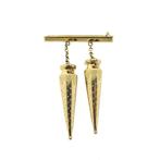 Gouden broche met breidoppen, Sieraden, Tassen en Uiterlijk, Broches, Ophalen of Verzenden, Gebruikt, Overige kleuren, Goud