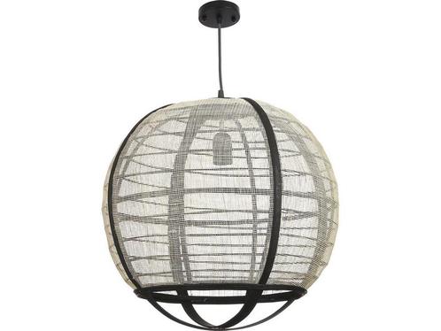 Mica Decorations Pella Hanglamp - H44 x Ø45 cm - Linnen -, Huis en Inrichting, Lampen | Hanglampen, Nieuw, Verzenden