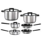 6 Delige Fiskars Hard Face Staal Pannenset, energiezuiniger, Huis en Inrichting, Keuken | Potten en Pannen, Verzenden, Nieuw