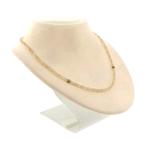 9 Krt. saffier kralen ketting | 44 cm (magneet slot), Ophalen of Verzenden, Goud, Met edelsteen