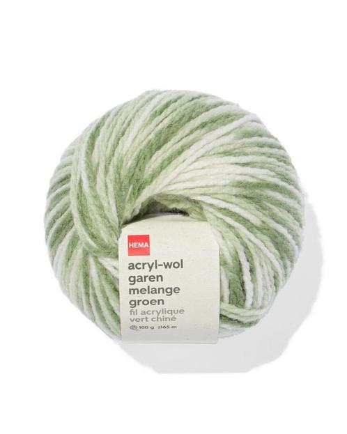 HEMA Acryl-wol garen groen melange 100gram 165meter, Hobby en Vrije tijd, Breien en Haken, Nieuw, Verzenden