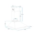 CENDO BMB536PDZ - Wand Afzuigkap - 60 cm - Piramide - Zwart, Witgoed en Apparatuur, Afzuigkappen, Wandschouwkap, Recirculatie