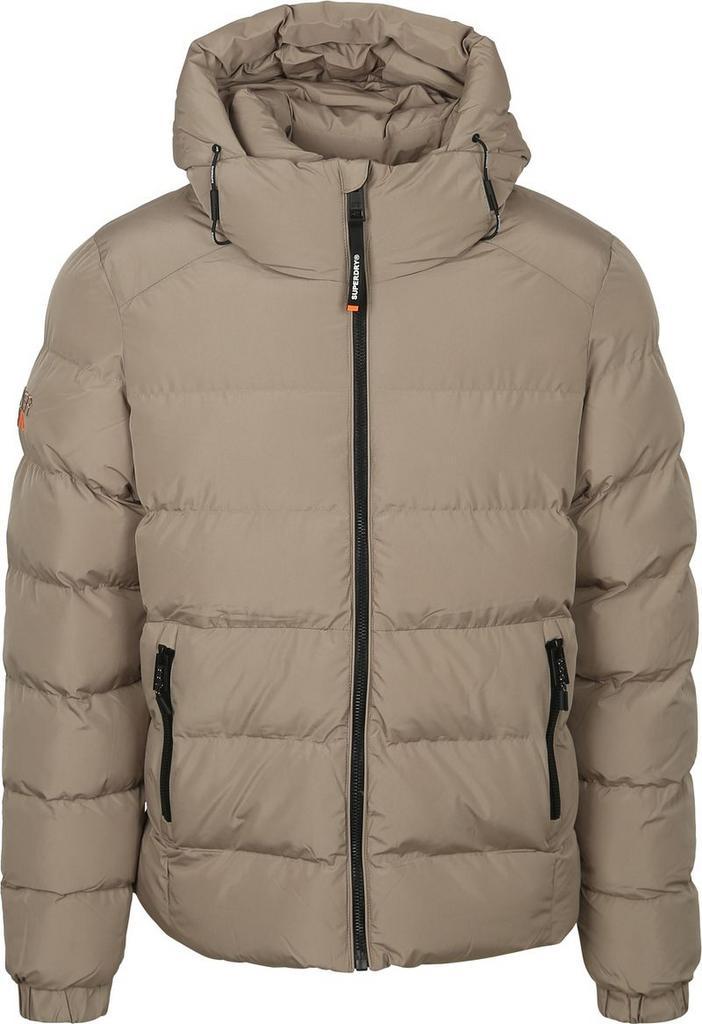 Superdry Pufferjas Hooded Greige maat XL Heren, Kleding | Heren, Jassen | Winter, Beige, Nieuw, Maat 56/58 (XL), Verzenden