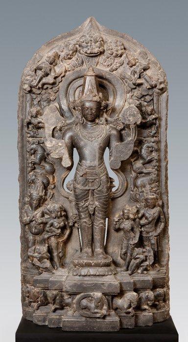 India Steen Gedenkzuil van Surya, de hindoe-zonnegod., Verzamelen, Mineralen en Fossielen