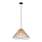 Landelijke hanglamp zwart met riet - Treccia