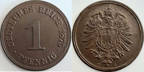 Duitsland 1 Pfennig 1875 G bankfrisch/stempelglanz deutli..., Postzegels en Munten, Munten | Europa | Niet-Euromunten, Verzenden