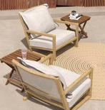 2x Opvouwbare Buitentafels Acaciahout 45x45 cm Weerbestendig, Tuin en Terras, Tuintafels, Verzenden, Nieuw