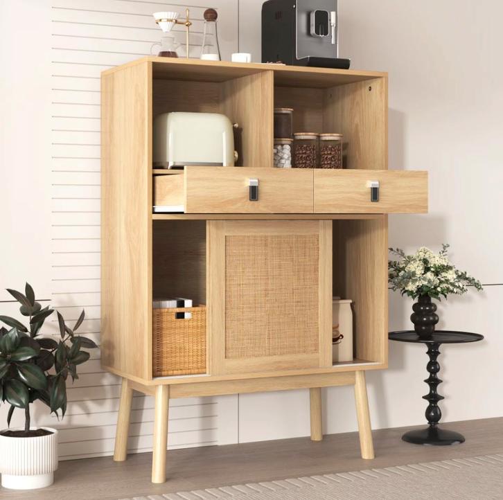 Sedia Houten Dressoir Ralik Design - Nieuwe Voor Rotan Kast, Huis en Inrichting, Kasten | Dressoirs, Nieuw, Met lade(s), Met deur(en)