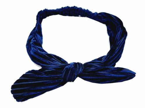 Haarband Knoop Strik Velvet Rib Blauw, Sieraden, Tassen en Uiterlijk, Uiterlijk | Haarverzorging
