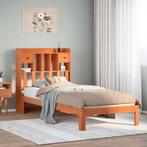 vidaXL Bed met boekenkast zonder matras grenenhout wasbruin, Verzenden, Nieuw, Bruin, Hout